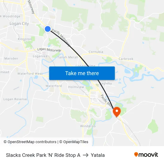 Slacks Creek Park 'N' Ride Stop A to Yatala map