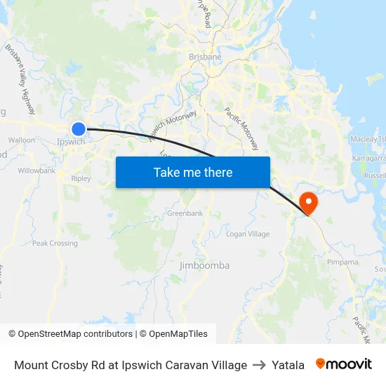 Mount Crosby Rd at Ipswich Caravan Village to Yatala map