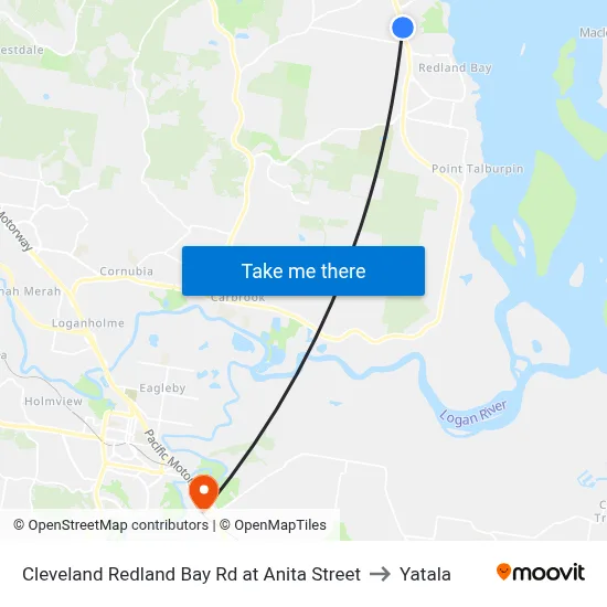 Cleveland Redland Bay Rd at Anita Street to Yatala map