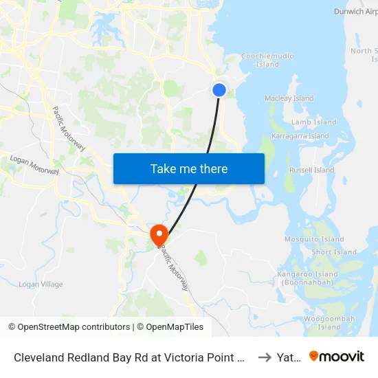 Cleveland Redland Bay Rd at Victoria Point High School to Yatala map