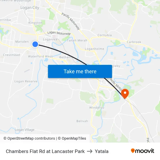 Chambers Flat Rd at Lancaster Park to Yatala map