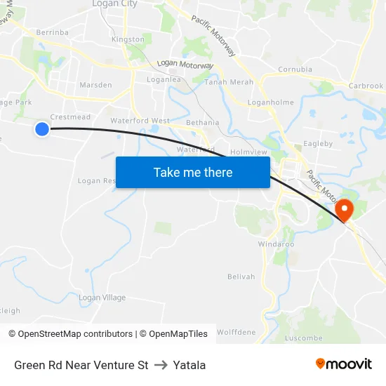 Green Rd Near Venture St to Yatala map