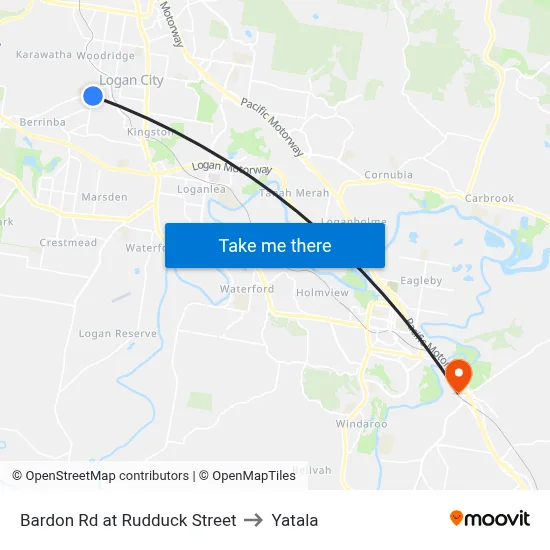 Bardon Rd at Rudduck Street to Yatala map