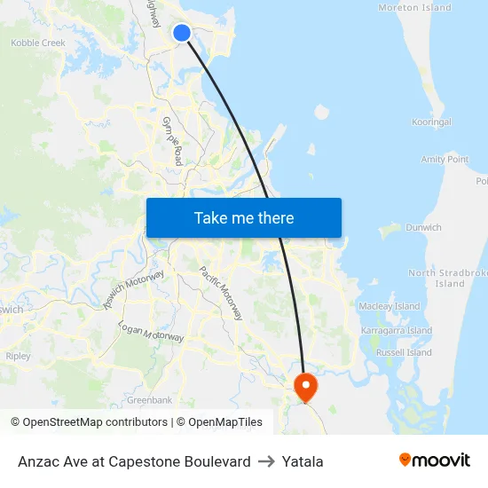 Anzac Ave at Capestone Boulevard to Yatala map