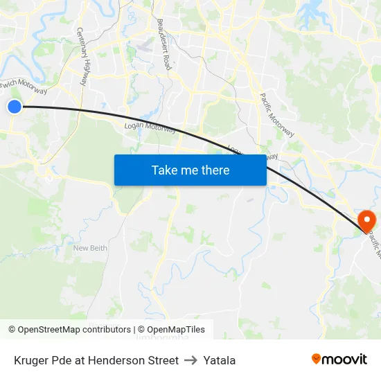 Kruger Pde at Henderson Street to Yatala map