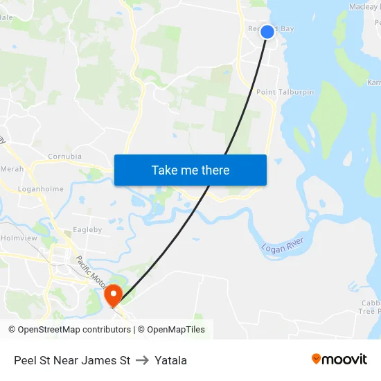 Peel St Near James St to Yatala map