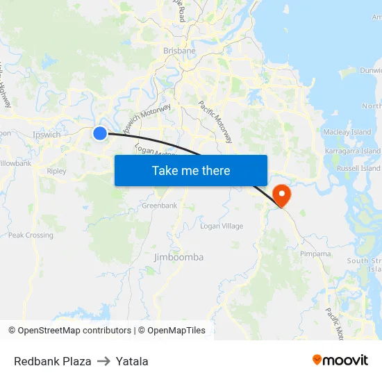 Redbank Plaza to Yatala map