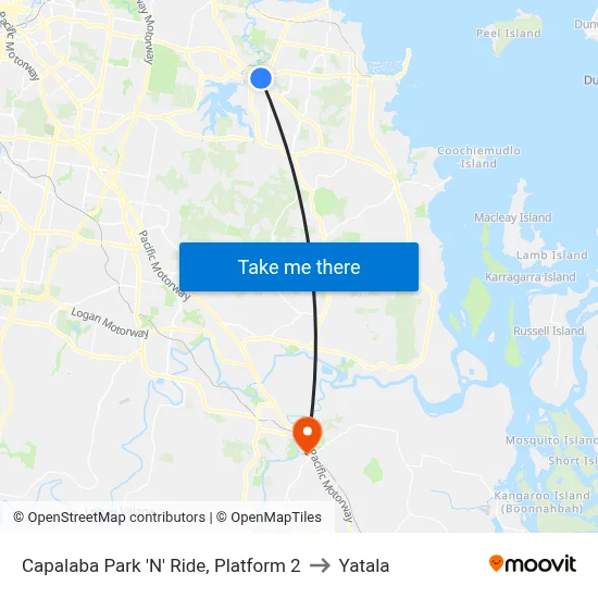 Capalaba Park 'N' Ride, Platform 2 to Yatala map