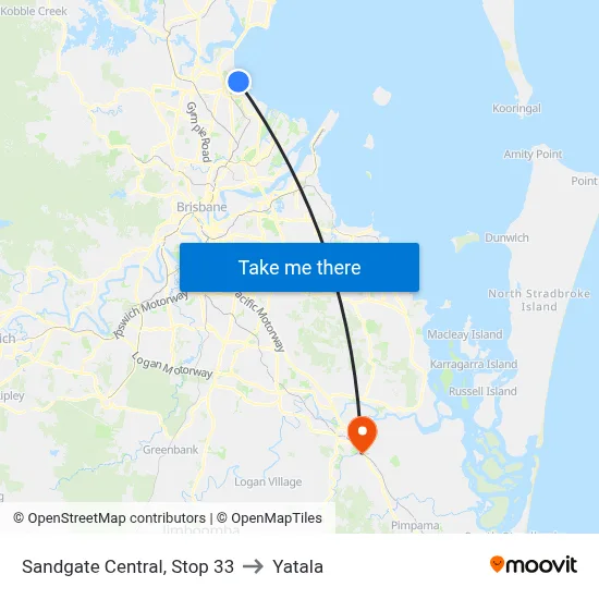 Sandgate Central, Stop 33 to Yatala map
