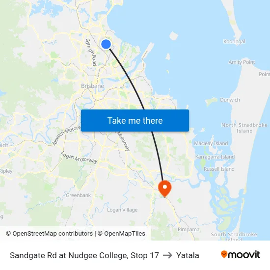 Sandgate Rd at Nudgee College, Stop 17 to Yatala map