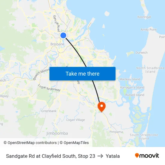Sandgate Rd at Clayfield South, Stop 23 to Yatala map