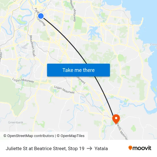 Juliette St at Beatrice Street, Stop 19 to Yatala map