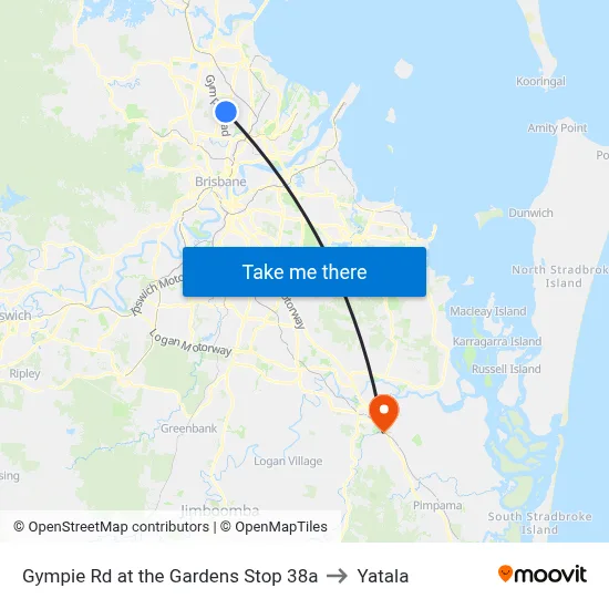 Gympie Rd at the Gardens Stop 38a to Yatala map