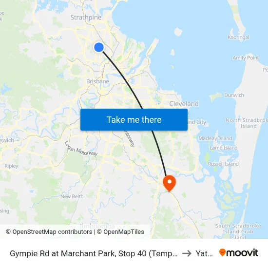 Gympie Rd at Marchant Park, Stop 40 (Temp Closure) to Yatala map