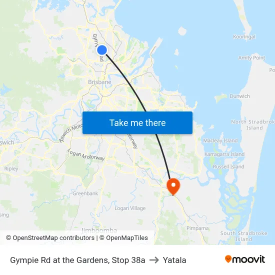 Gympie Rd at the Gardens, Stop 38a to Yatala map
