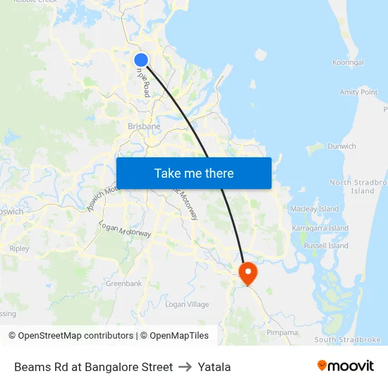 Beams Rd at Bangalore Street to Yatala map