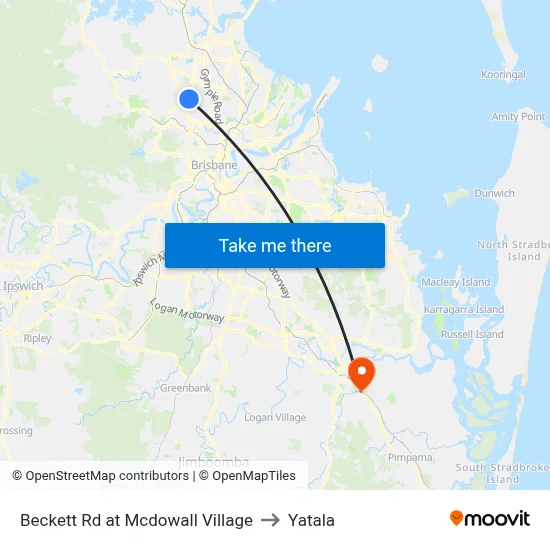 Beckett Rd at Mcdowall Village to Yatala map
