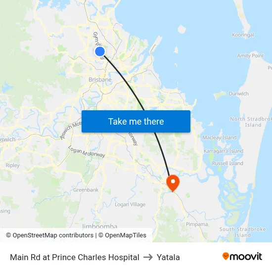 Main Rd at Prince Charles Hospital to Yatala map