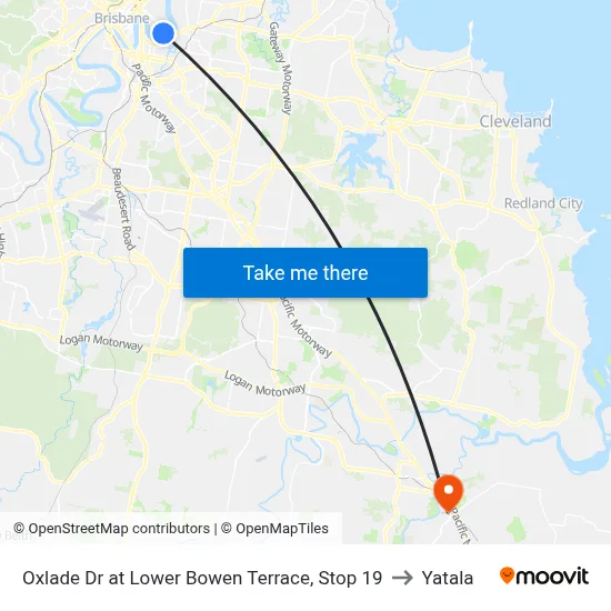 Oxlade Dr at Lower Bowen Terrace, Stop 19 to Yatala map