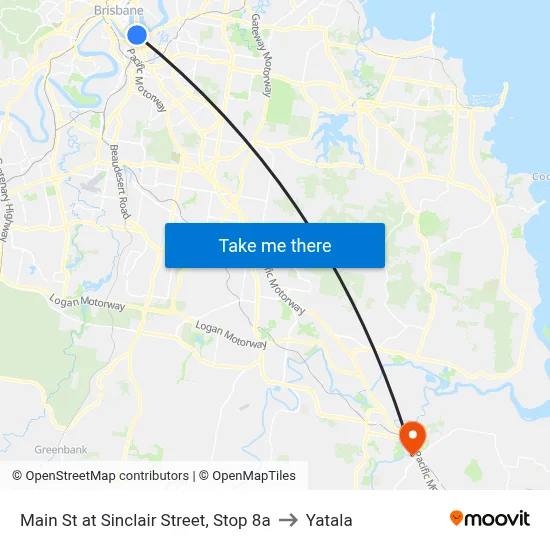 Main St at Sinclair Street, Stop 8a to Yatala map