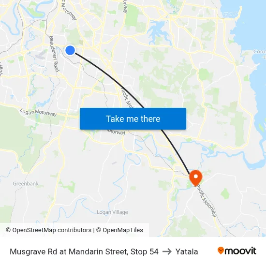Musgrave Rd at Mandarin Street, Stop 54 to Yatala map