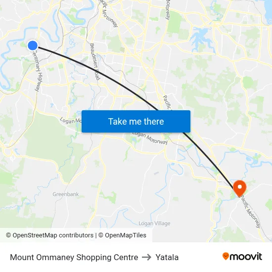 Mount Ommaney Shopping Centre to Yatala map