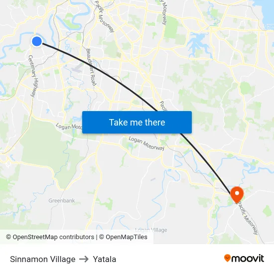 Sinnamon Village to Yatala map
