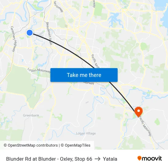 Blunder Rd at Blunder - Oxley, Stop 66 to Yatala map