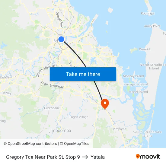 Gregory Tce Near Park St, Stop 9 to Yatala map