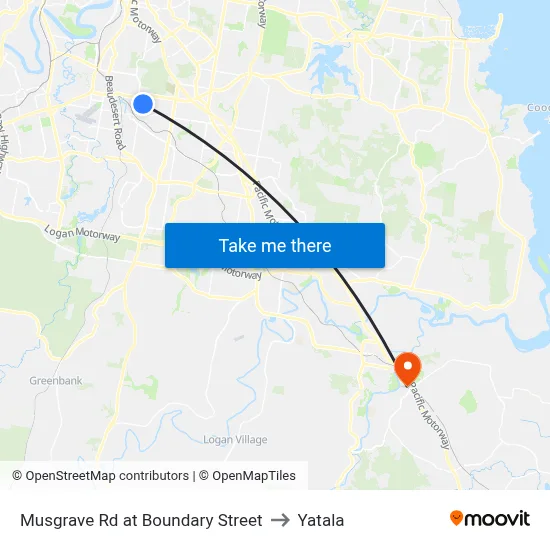 Musgrave Rd at Boundary Street to Yatala map