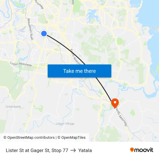 Lister St at Gager St, Stop 77 to Yatala map