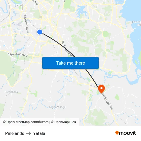 Pinelands to Yatala map