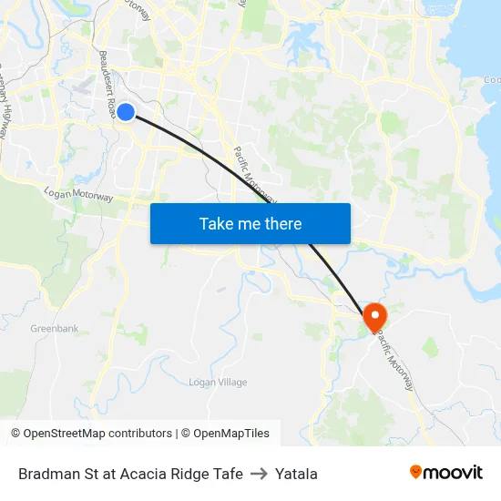 Bradman St at Acacia Ridge Tafe to Yatala map