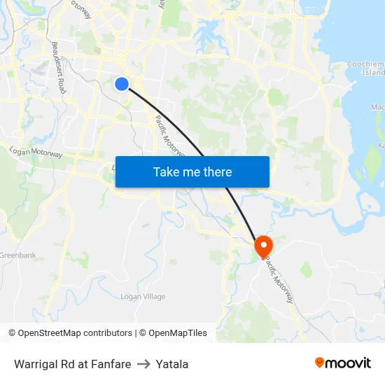 Warrigal Rd at Fanfare to Yatala map