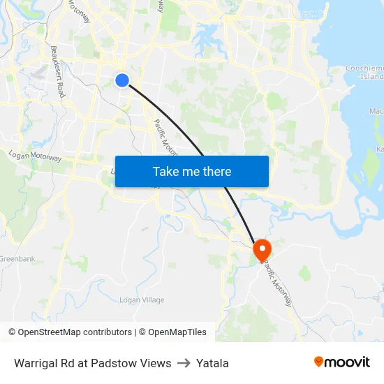 Warrigal Rd at Padstow Views to Yatala map