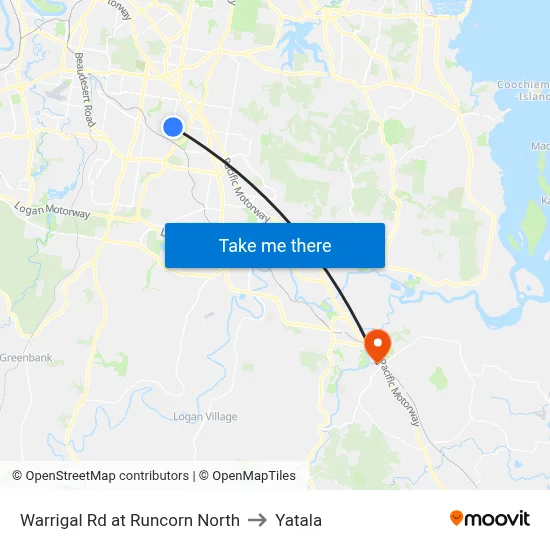Warrigal Rd at Runcorn North to Yatala map