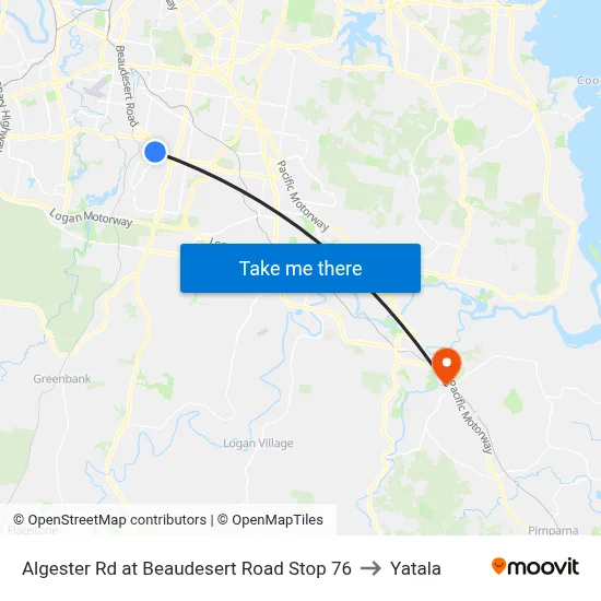 Algester Rd at Beaudesert Road Stop 76 to Yatala map