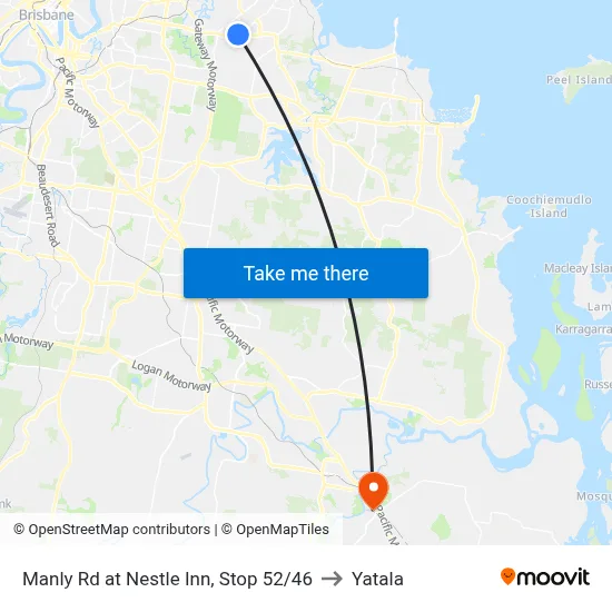 Manly Rd at Nestle Inn, Stop 52/46 to Yatala map