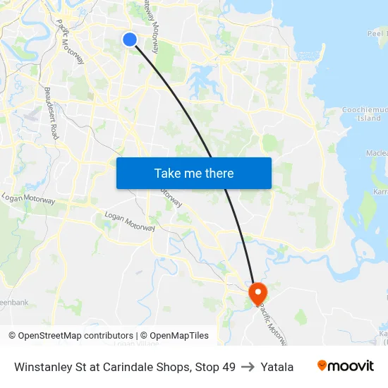 Winstanley St at Carindale Shops, Stop 49 to Yatala map