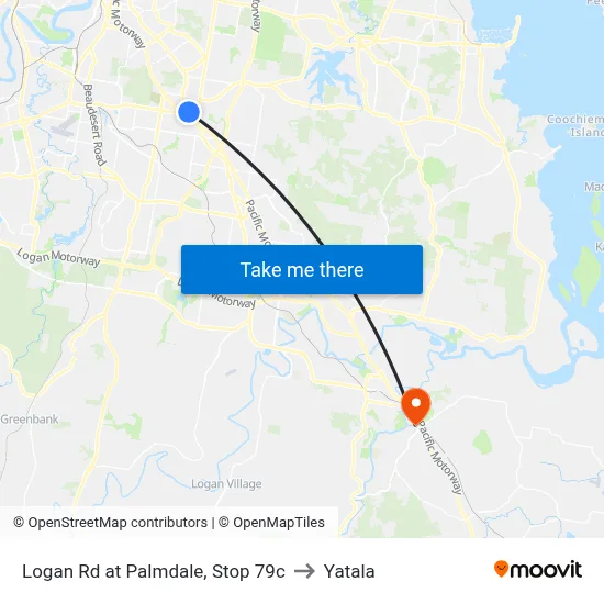 Logan Rd at Palmdale, Stop 79c to Yatala map