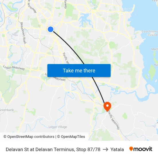Delavan St at Delavan Terminus, Stop 87/78 to Yatala map