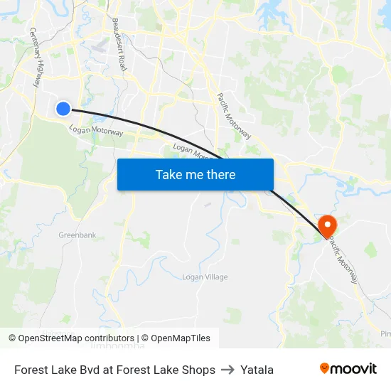 Forest Lake Bvd at Forest Lake Shops to Yatala map