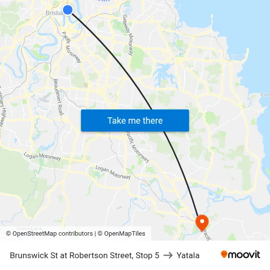 Brunswick St at Robertson Street, Stop 5 to Yatala map