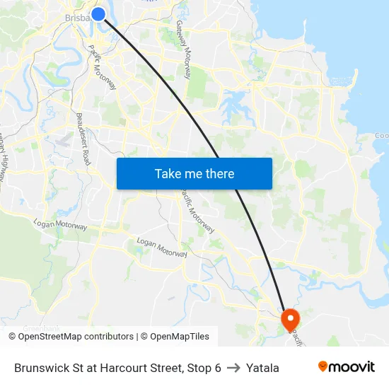 Brunswick St at Harcourt Street, Stop 6 to Yatala map
