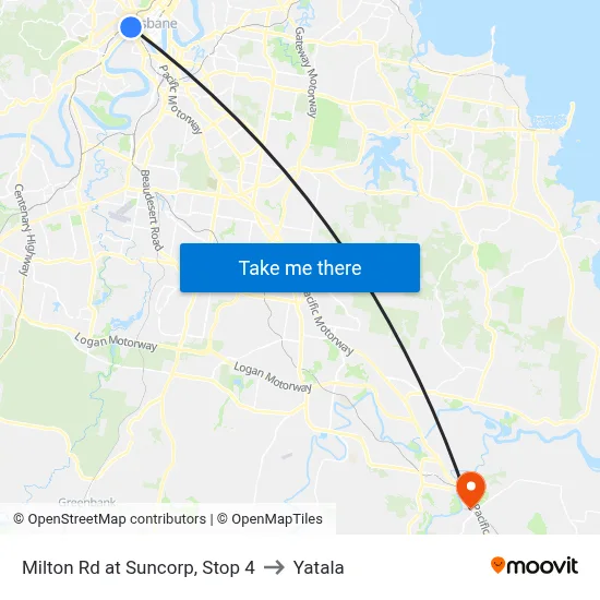 Milton Rd at Suncorp, Stop 4 to Yatala map