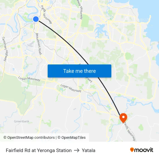 Fairfield Rd at Yeronga Station to Yatala map