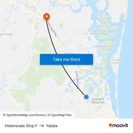 Helensvale Stop F to Yatala map