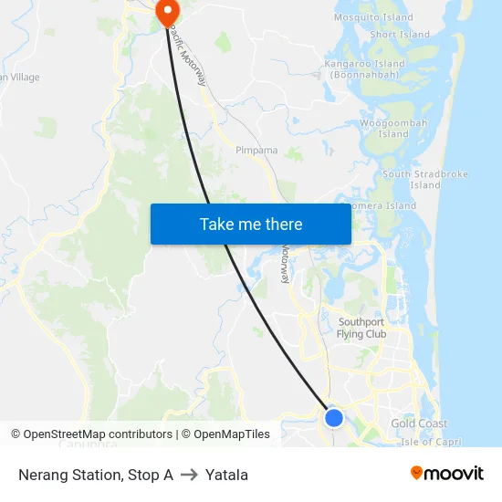 Nerang Station, Stop A to Yatala map