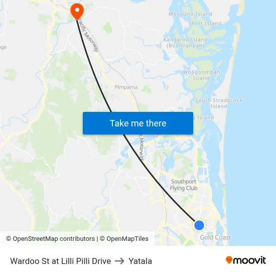 Wardoo St at Lilli Pilli Drive to Yatala map