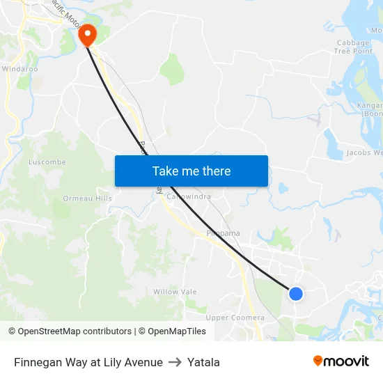 Finnegan Way at Lily Avenue to Yatala map